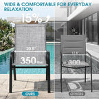 24.4" Outdoor Patio Stackable Chairs Set of 4, Outside Furniture - Image 5