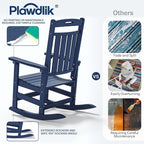 Oversized HDPE Outdoor Rocking Chair Set of 2, All-Weather, Extra Large & Extra - Image 8