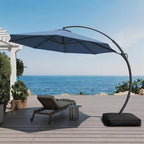Outdoor Patio Umbrella with Base included, 12 FT Deluxe Curvy Cantilever - Image 9
