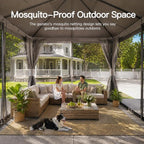 10'x12' Outdoor Gazebo, Metal Frame Heavy Duty Patio Canopy Tent Shelter - Image 2