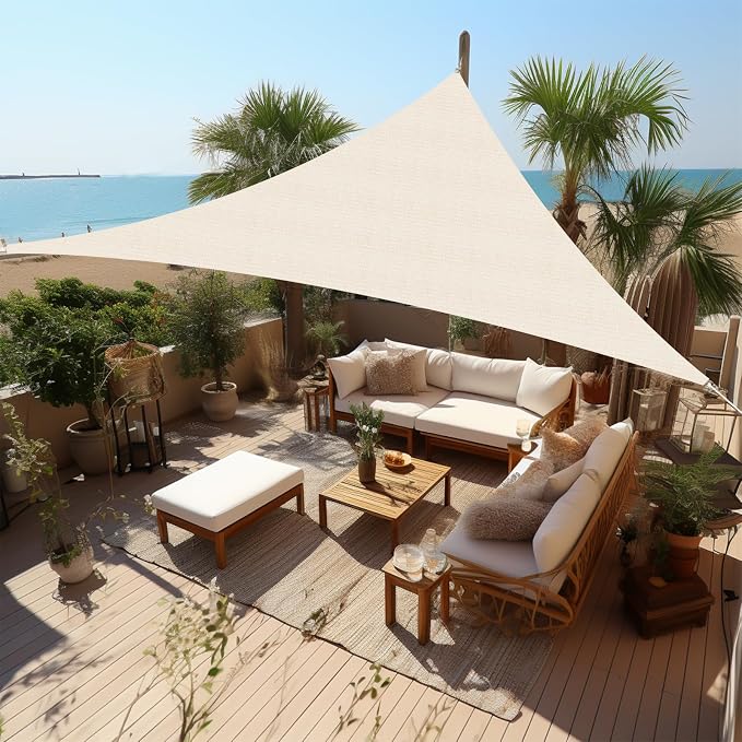 Shade&Beyond Custom Sun Shade Sail 14'x15'x20.5' Triangle Sun Sail Shades Patio by ShadeBeyond
