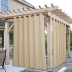 NICETOWN Outdoor Curtains for Patio Waterproof W84xL84 Biscotti Beige | Gazebo - Image 9