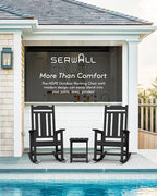 SERWALL HDPE Oversized Outdoor Rocking Chairs Set of 2, Patio Rocker, All - Image 7