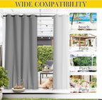 NICETOWN 2 Panels Thermal Outdoor Curtains Windproof W52xL72 Silver Grey | - Image 6