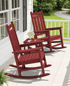 Oversized Outdoor Rocking Chair Set of 2, HDPE Patio Rockers - Image 2