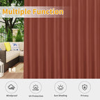 Easy-Going Outdoor Patio Curtains 2 Panels, 110x96 inch, Terra Red | Privacy - Image 5