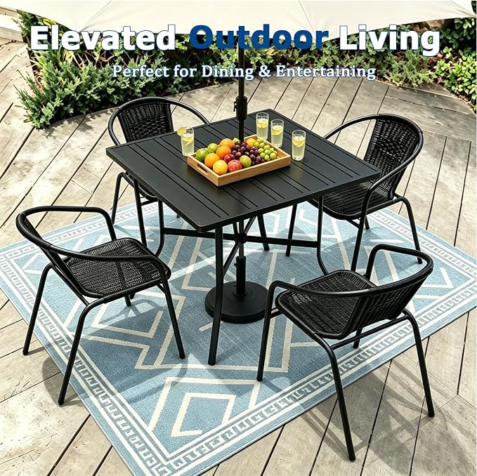 8 Stackable Wicker Patio Chairs, Weather-Resistant Outdoor Seating - Image 5