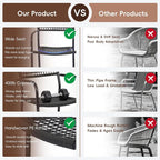 Patio Chairs Set of 4, Stackable Outdoor Dining Chairs - Image 6