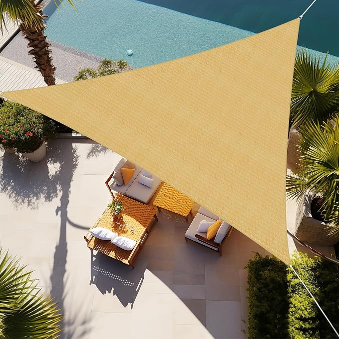 Shade&Beyond Custom Sun Shade Sail 14'x17'x22' Triangle Sun Sail Shades Patio by ShadeBeyond