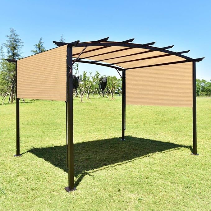 Eden's Decor Straight Flat-Edged 5' x 19' Beige Sun Shade Sail Rectangular - Image 5