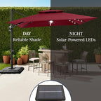 Best Choice Products 9x12ft LED Cantilever Patio Umbrella w/Base Included & - Image 6