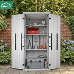 EHHLY Heavy Duty Tall Storage Cabinet Outdoor Weatherproof, 28 Cuft Garage - Image 8