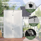 Aoxun Outdoor Storage Shed, 64 Cu.Ft Vertical Resin Sheds, Outdoor Waterproof - Image 2