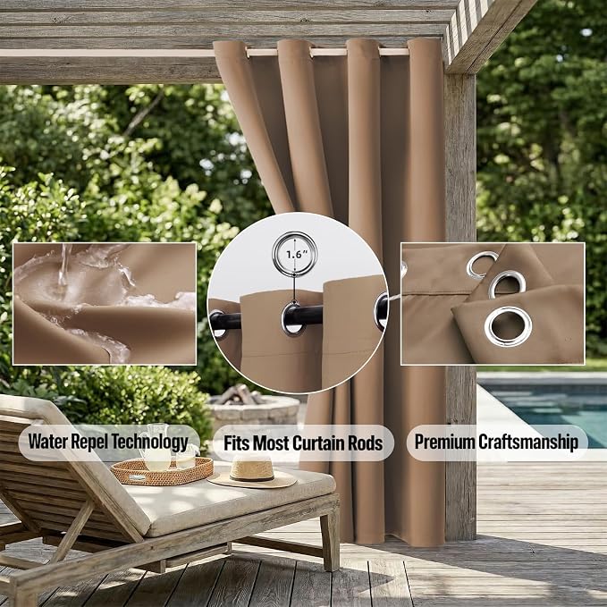 Outdoor Patio Curtain Waterproof Darkening Thermal Insulated Indoor Curtains - Image 5