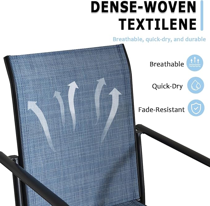 Stackable Patio Chairs Set of 8, Outdoor Dining Chairs - Image 5