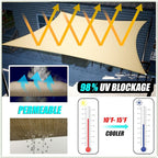 Amgo Custom Size 16' x 16' Beige Rectangle Square Sun Shade Sail UPF50+ - Image 2