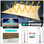 Amgo Custom Size 7' x 13' Beige Rectangle Square Sun Shade Sail UPF50+ - Image 2