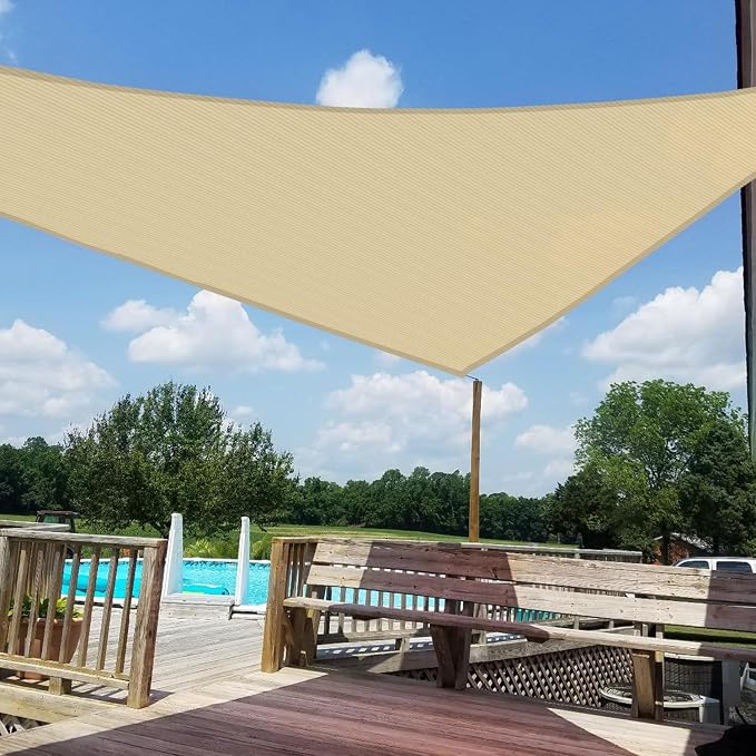 Windscreen4less 19' x 19' x 19' Sun Shade Sail Triangle Outdoor Canopy Cover UV - Image 6