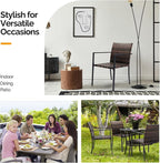 VINGLI Stackable Wicker Chairs Outdoor Dining Set of 4, All-Weather Patio Chairs - Image 7