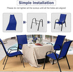 MEDIMALL Patio Chairs, Stackable Patio Chairs Set of 4, Outdoor Dining Chairs - Image 8