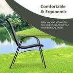 Tangkula Patio Dining Chairs Set of 4, Outdoor Stackable All Weather Heavy Duty - Image 7