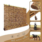 Bamboo Roll-up Shade, 2 Pack Roller Shutters Retro Curtains - Image 2