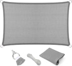 Eden's Decor Straight Flat-Edged 8' x 11' Grey Sun Shade Sail Rectangular by EdensDecorInc