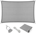 Eden's Decor Straight Flat-Edged Sun Shade Sail Rectangular 13' x 16' Grey by EdensDecorInc