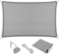 Eden's Decor Straight Flat-Edged Sun Shade Sail Rectangular 17' x 21' Grey by EdensDecorInc
