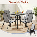 TLSUNNY Patio Chair, Outdoor Stackable Textilene Chairs Set of 6, - Image 3