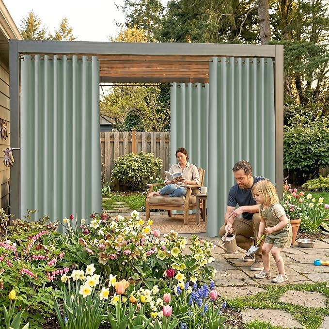 Outdoor Patio Curtain Waterproof Darkening Thermal Insulated Indoor Curtains - Image 2