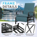 Incbruce 2 Pieces Outdoor Lounge Recliner Set, Adjustable Metal Recliner Sofa - Image 4