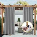 NICETOWN 2 Panels Thermal Outdoor Curtains Windproof W52xL72 Silver Grey | - Image 2