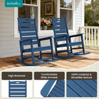 SERWALL Outdoor Rocking Chair Set of 4, Oversized HDPE Rocker, all Weather - Image 5