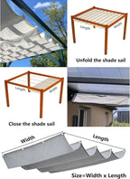 Retractable Wave Sun Shade Cloth 6' x 16' Sun Shade Sail Waterproof Polyester - Image 5