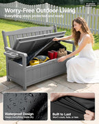YEFU Outdoor Bench Set of 2, Heavy Duty Garden Storage Bench, Weatherproof - Image 4