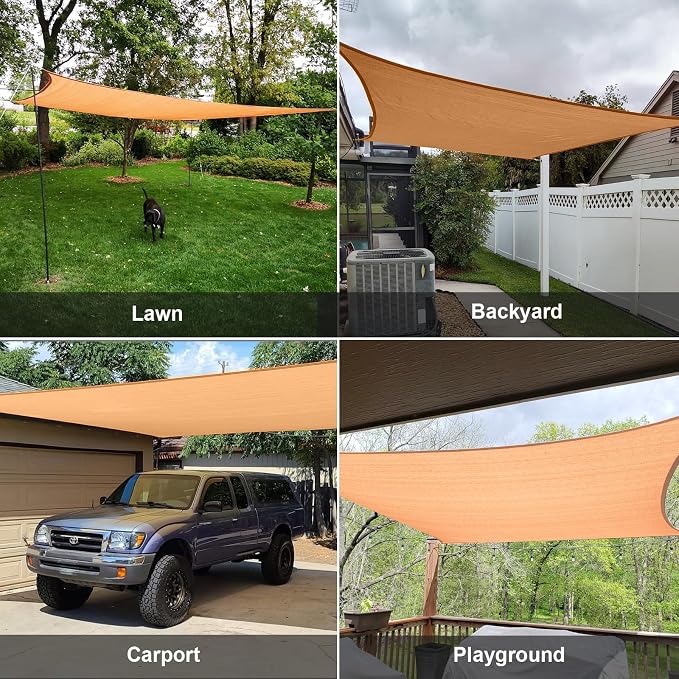 Sun Shade Sail 11'x24' Peach Fuzz Rectangle Custom Size | 95% UV Block - Image 7