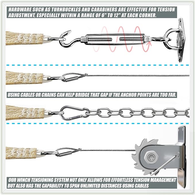 Amgo Custom Size 6' x 12' x 13.4' Turquoise Right Triangle Sun Shade Sail - Image 7