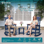 THOEOE Outdoor Rocking Chairs Set of 4, Oversized Patio Rocking Chair | HDPE - Image 2
