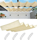 Sun Shade Sail Retractable Wave Waterproof 4' x 23' Shade Cloth Waterproof by WoaceSunShadeSail