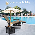 SUNCROWN Outdoor Recliner Chair Patio Adjustable Recliner Chair and Side Bistro - Image 2