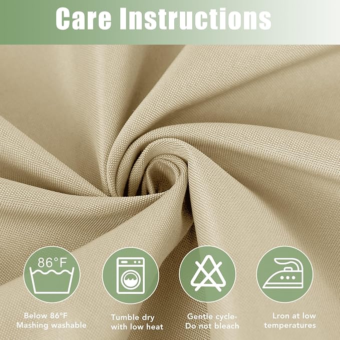 Extra Wide Outdoor Curtains for Patio Waterproof 6 Pcs 110x84 Inch Cream | - Image 6