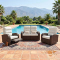Oversized 3 Pieces Wicker Outdoor Recliner Loveseat by LayinSun