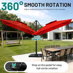 11×11 FT Double-Top Cantilever Patio Umbrella, Outdoor Umbrellas - Image 3