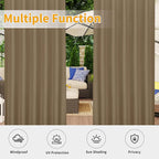 Easy-Going Outdoor Patio Curtains 2 Panels, 54x84 inch, Khaki | Privacy - Image 5