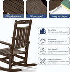 Oversized HDPE Outdoor Rocking Chair, All-Weather Resistant, Coffee | Heavy - Image 7