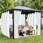 Outdoor Curtains for Patio Waterproof 6 Panels, Porch Sun Shade | Weatherproof - Image 4