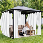 Outdoor Curtains for Patio Waterproof 6 Panels, Porch Sun Shade | Weatherproof - Image 4