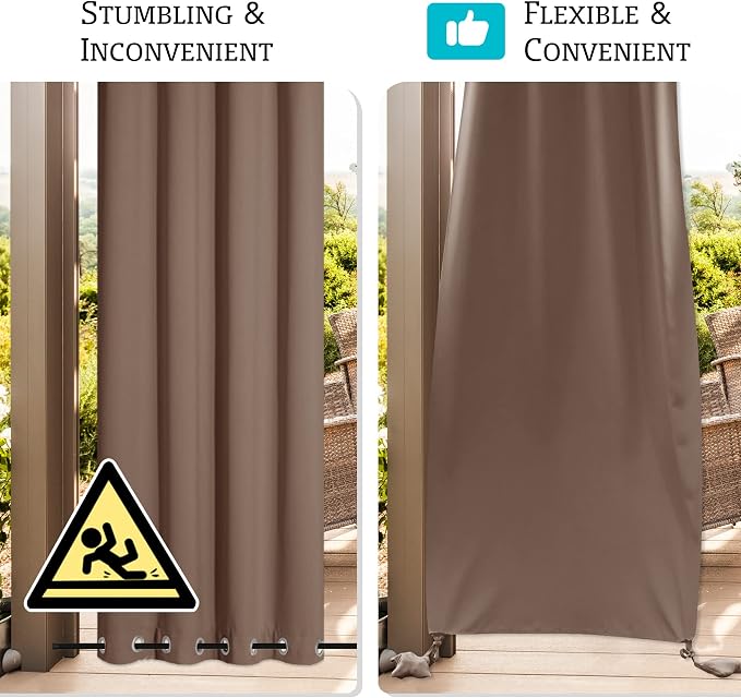 RYB HOME Outdoor Curtains for Patio Waterproof, Windproof - Image 5