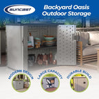 Suncast XL Outdoor Storage Cabinet, 130 Gal, Peppercorn Gray - Image 2